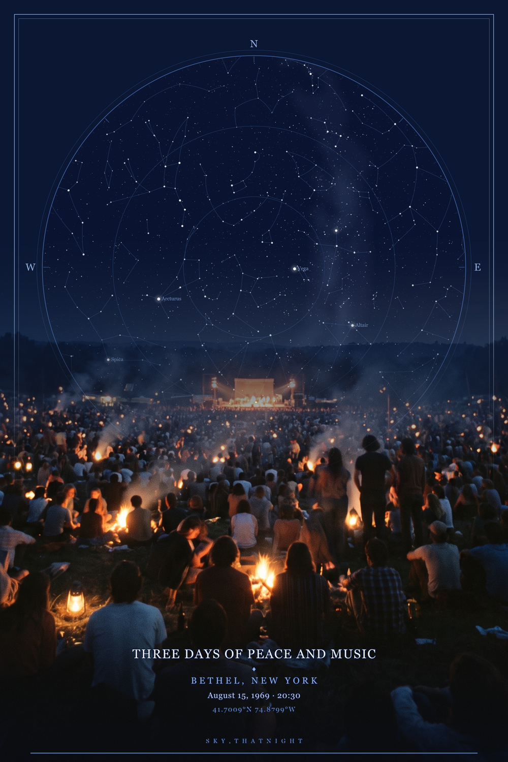 The sky over Woodstock, opening night
