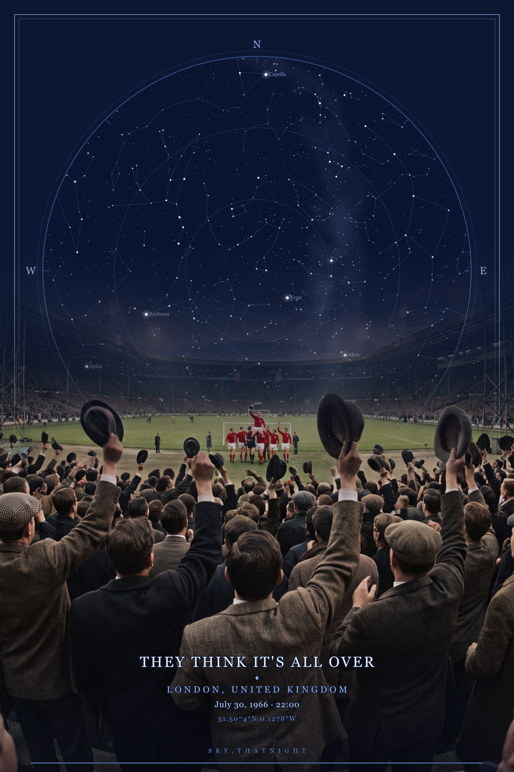 The sky over Wembley the night England won the World Cup