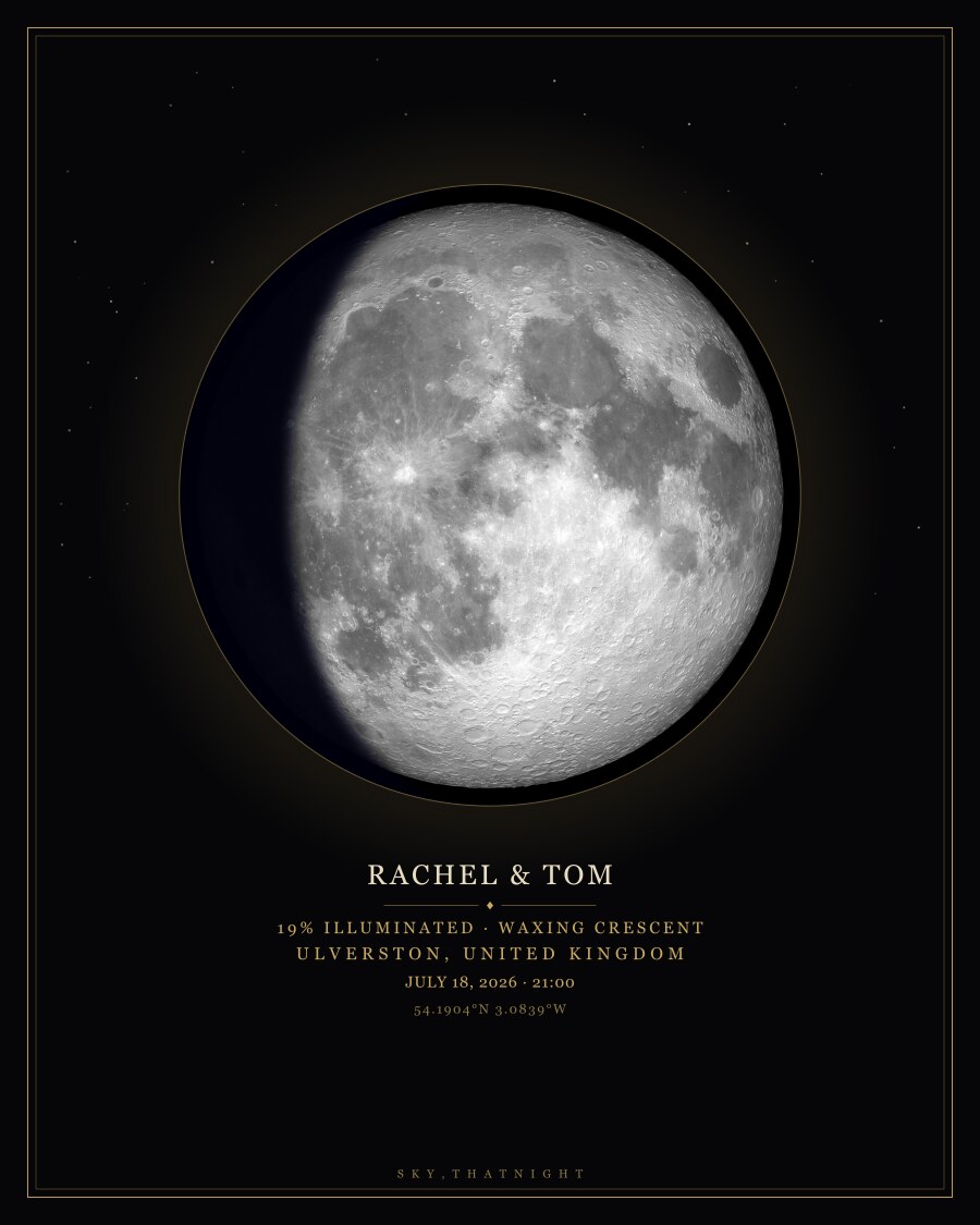 Noir gold moon poster