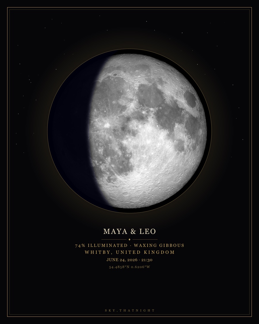 Noir gold moon poster